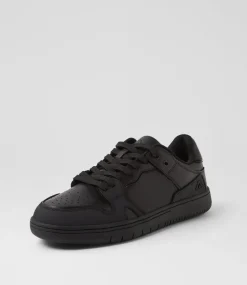 COLORADO Sport School Shoes|Senior School Shoes-Funk Snr Lace Black Leather Sneakers