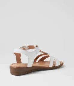 Women SUPERSOFT Comfort|Flats-Fussi White Leather Sandals