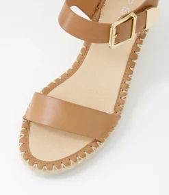 Women TOP END Espadrilles|Wedges-Gabigale Tan Leather Sandals