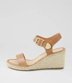Women TOP END Espadrilles|Wedges-Gabigale Tan Leather Sandals