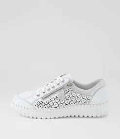 Women SUPERSOFT Comfort|Sneakers-Gabrina White Silver Leather Suede Sneakers