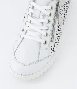 Women SUPERSOFT Comfort|Sneakers-Gabrina White Silver Leather Suede Sneakers