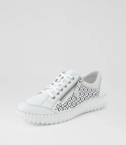 Women SUPERSOFT Comfort|Sneakers-Gabrina White Silver Leather Suede Sneakers