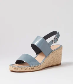 Women TOP END Espadrilles|Wedges-Gaga Denim Patent Leather Espadrilles