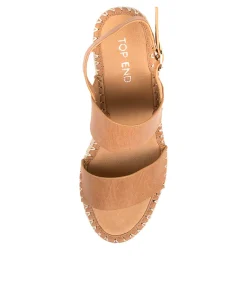 Women TOP END Espadrilles|Wedges-GAGA TAN LEATHER