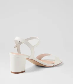 Women DIANA FERRARI Heels|Sandals-Gaila White Leather Sandals