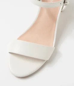 Women DIANA FERRARI Heels|Sandals-Gaila White Leather Sandals