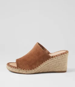 Women TOP END Heels|Sandals-Gailie Light Choc Natural Rope Suede Sandals