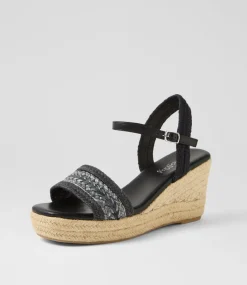 Women I LOVE BILLY Espadrilles|Heels-Galline Black Multi Sandals