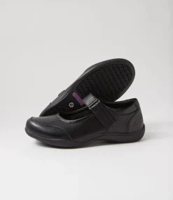 Women COLORADO Comfort|Mary Janes-Garish Black Leather Flat Shoes