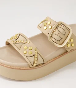 Women TOP END Slides|Sandals-Gawler Camel Leather Suede Slides