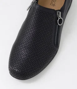 Women SUPERSOFT Comfort|Flats-Geenie Black Leather Flat Shoes