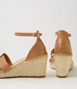 Women TOP END Espadrilles|Wedges-Gellory Tan Leather Sandals