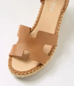 Women TOP END Espadrilles|Wedges-Gellory Tan Leather Sandals