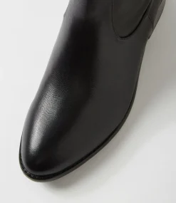 Women DIANA FERRARI Boots-Gentel Black Leather Knee High Boots
