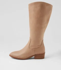 Women DIANA FERRARI Boots-Gentel Latte Leather Knee High Boots