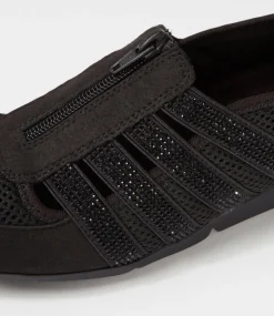 Women SUPERSOFT Comfort|Sneakers-Gibi Black Jewels Mesh Elastic Sneakers