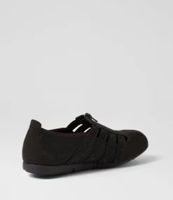 Women SUPERSOFT Comfort|Sneakers-Gibi Black Jewels Mesh Elastic Sneakers