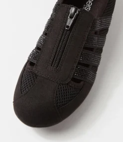 Women SUPERSOFT Comfort|Sneakers-Gibi Black Jewels Mesh Elastic Sneakers