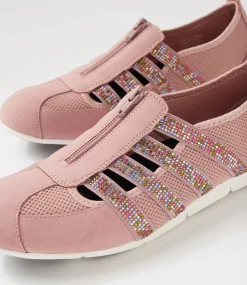 Women SUPERSOFT Comfort|Sneakers-Gibi Blush Rainbow Jewel Mesh Elastic Sneakers