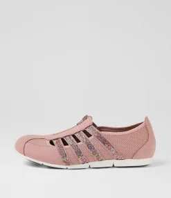 Women SUPERSOFT Comfort|Sneakers-Gibi Blush Rainbow Jewel Mesh Elastic Sneakers