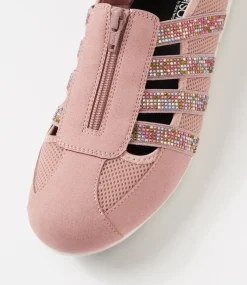 Women SUPERSOFT Comfort|Sneakers-Gibi Blush Rainbow Jewel Mesh Elastic Sneakers