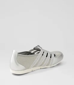 Women SUPERSOFT Comfort|Sneakers-Gibi Silver Jewels Mesh Elastic Sneakers