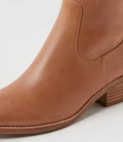 Women DIANA FERRARI Boots-Giddy Mid Tan Leather Knee High Boots