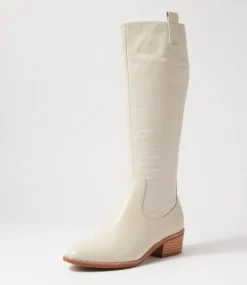 Women DIANA FERRARI Boots-Giddy Oatmilk Leather Knee High Boots