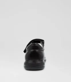 COLORADO Junior School Shoes-GIGI JNR E BLACK LEATHER