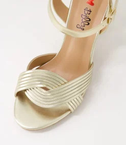 Women I LOVE BILLY Heels|Sandals-Gilda Pale Gold Sandals