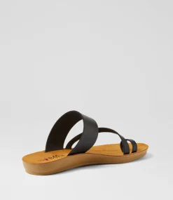 Women I LOVE BILLY Flats|Sandals-Ginky Black Sandals