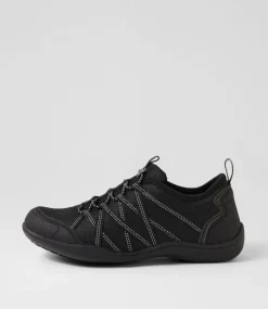 Women COLORADO Comfort|Flats-Gladstone Black Mesh Lace Up Flats