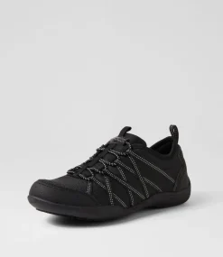 Women COLORADO Comfort|Flats-Gladstone Black Mesh Lace Up Flats