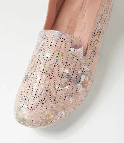 Women DIANA FERRARI Loafers|Sneakers-Glamii Dark Nude Floral Leather Sneakers