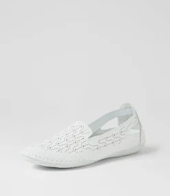 Women DIANA FERRARI Loafers|Sneakers-Glamii White Leather Sneakers