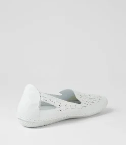Women DIANA FERRARI Loafers|Sneakers-Glamii White Leather Sneakers