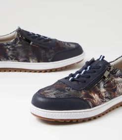 Women I LOVE BILLY Sneakers-Glampie Navy Multi Microsuede Sneakers