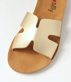 Women I LOVE BILLY Slides|Flats-Glori Champagne Slides