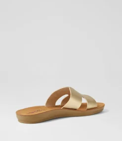Women I LOVE BILLY Slides|Flats-Glori Champagne Slides