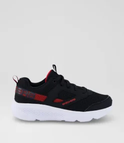 SKECHERS Sport School Shoes-Go Run Elevate Junior Black Red Sneakers