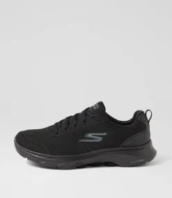 Women SKECHERS Sneakers-Go Walk 7 Black Mesh Sneakers