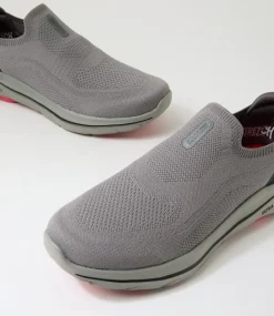 SKECHERS Sneakers-Go Walk 8 Slip On Charcoal Red Knit Sneakers