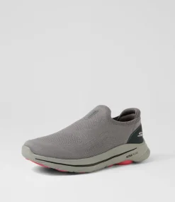 SKECHERS Sneakers-Go Walk 8 Slip On Charcoal Red Knit Sneakers