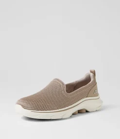 Women SKECHERS Sneakers-Go Walk 7 Taupe Fabric Sneakers