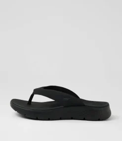 SKECHERS Casuals|Sandals-Go Walk F Vallejo Black Thongs