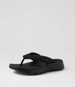 SKECHERS Casuals|Sandals-Go Walk F Vallejo Black Thongs