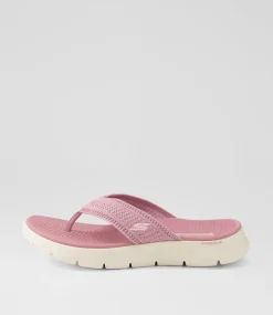 Women SKECHERS Flats|Sandals-Go Walk Flex Sandal Holly Mauve Fabric Thongs