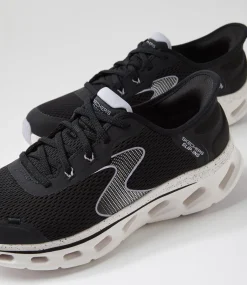 Women SKECHERS Sneakers-Go Walk Glide Step2 Black Lavender Fabric Sneakers