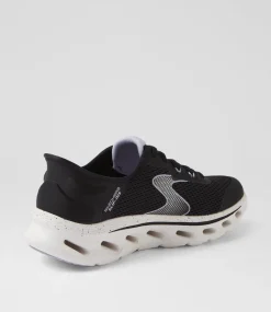 Women SKECHERS Sneakers-Go Walk Glide Step2 Black Lavender Fabric Sneakers